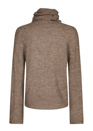 Eliska scarf knit bluse Brown Melange Neo Noir 
